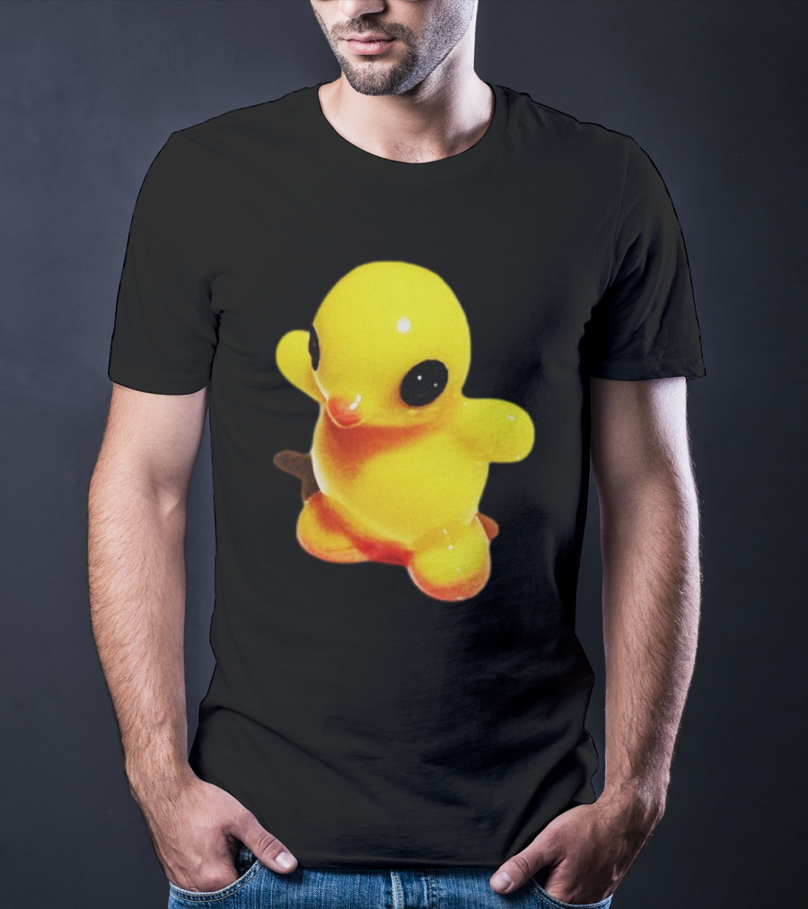 Fleshwater Plastic Duck Yellow Figurine With Black Eyes T-Shirt