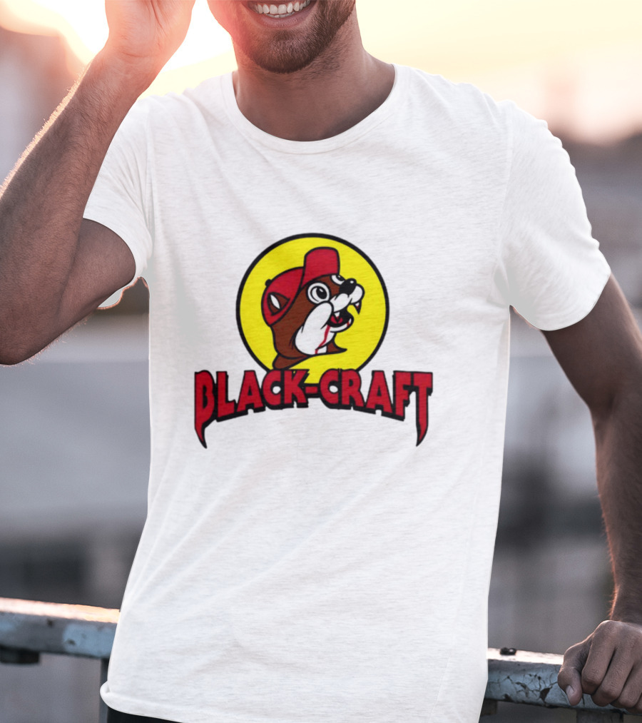 Black Craft Bucees Softstyle V-Neck Texan Mascot T-Shirt