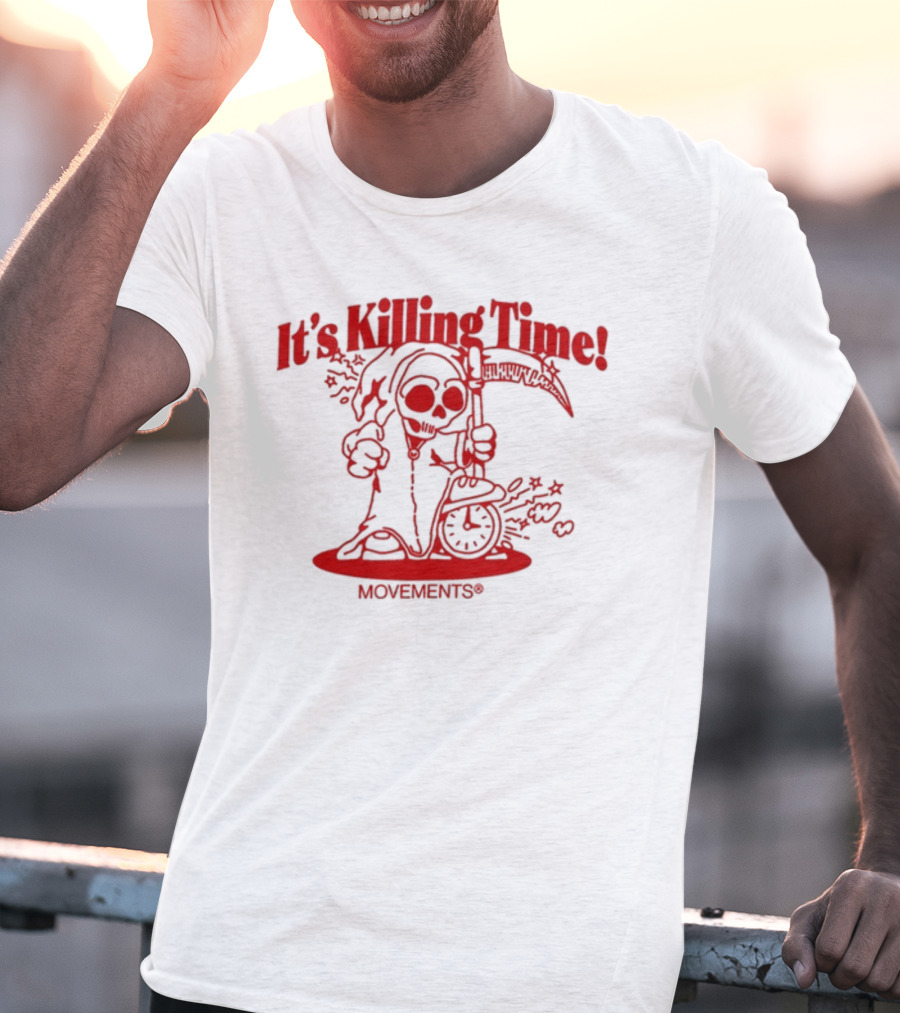 Movements It's Killing Time Grim Reaper Scythe Hourglass T-Shirt