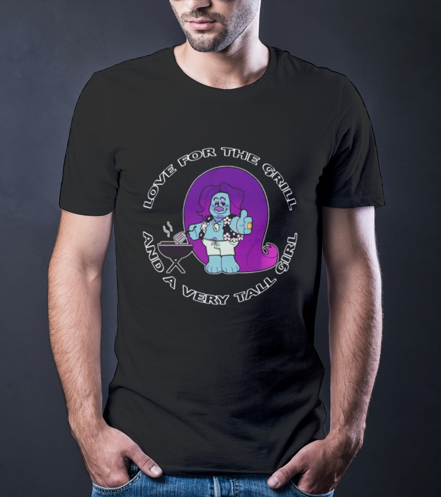 Love For The Grill And A Very Tall Girl Ovisghost BBQ T-Shirt