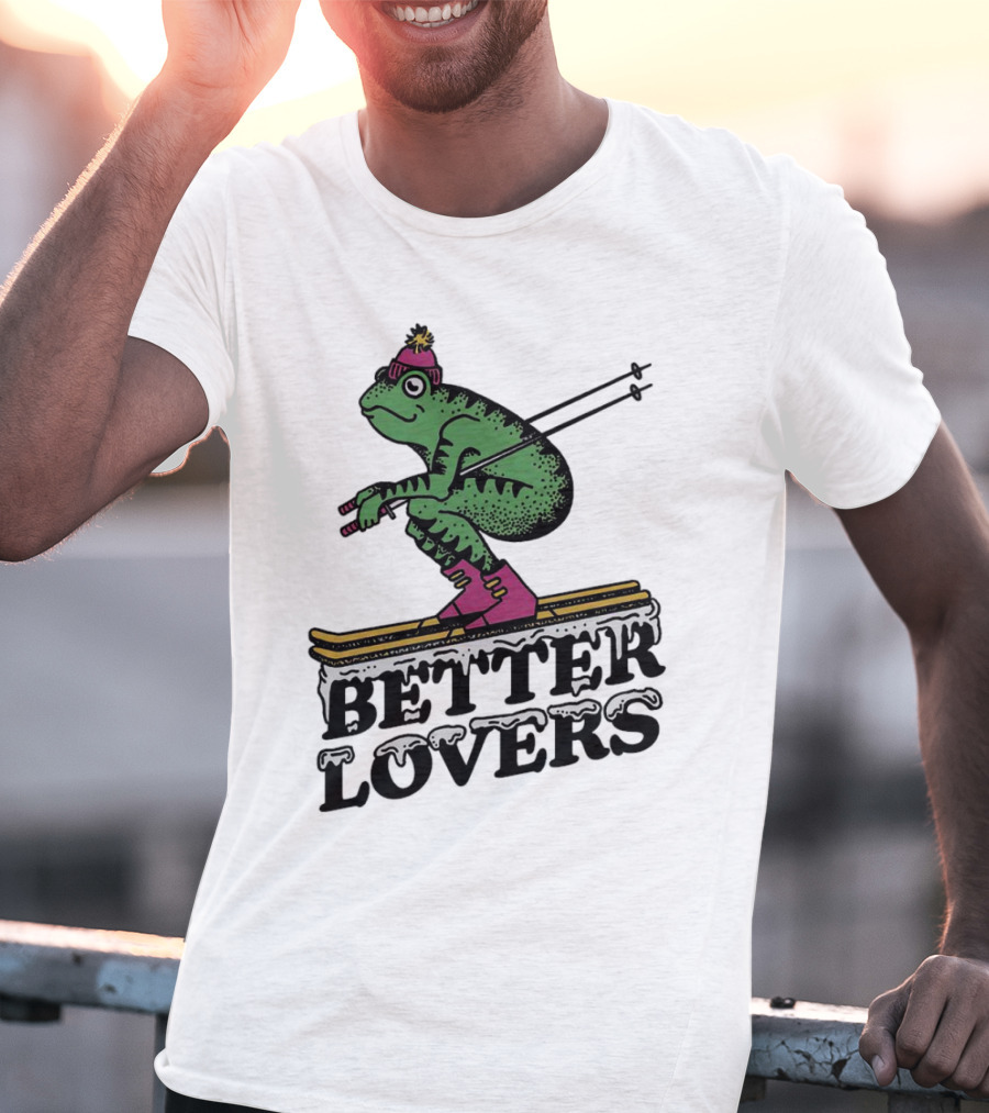 Better Lovers Ski Frog Pom Pom Hat Slalom T-Shirt