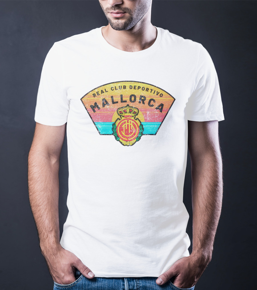 Real Club Deportivo Mallorca Vintage Logo Retro Stripes T-Shirt
