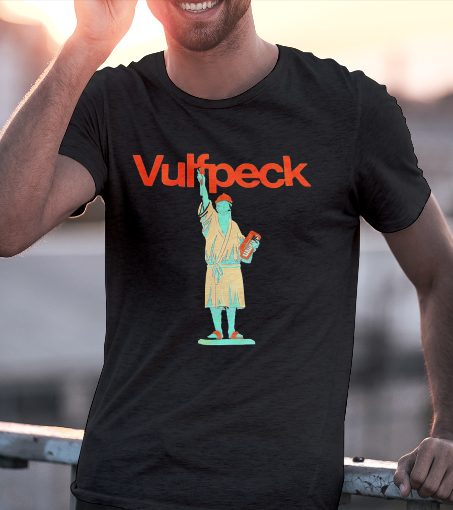 Vulfpeck Statue Of Liberty With Keyboard And Red Hat T-Shirt