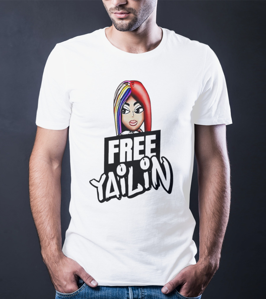 Free Yailin Colorful Hair Cartoon T-Shirt