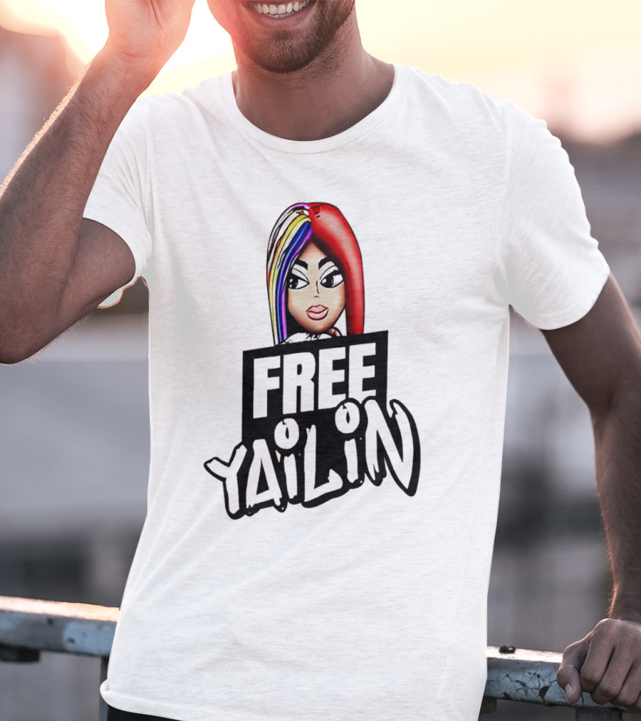 Free Yailin Colorful Hair Cartoon T-Shirt
