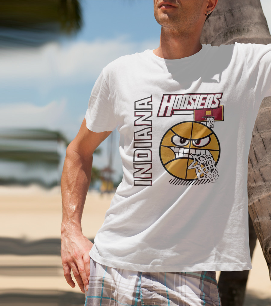 Indiana Hoosiers Angry Basketball Face T-Shirt