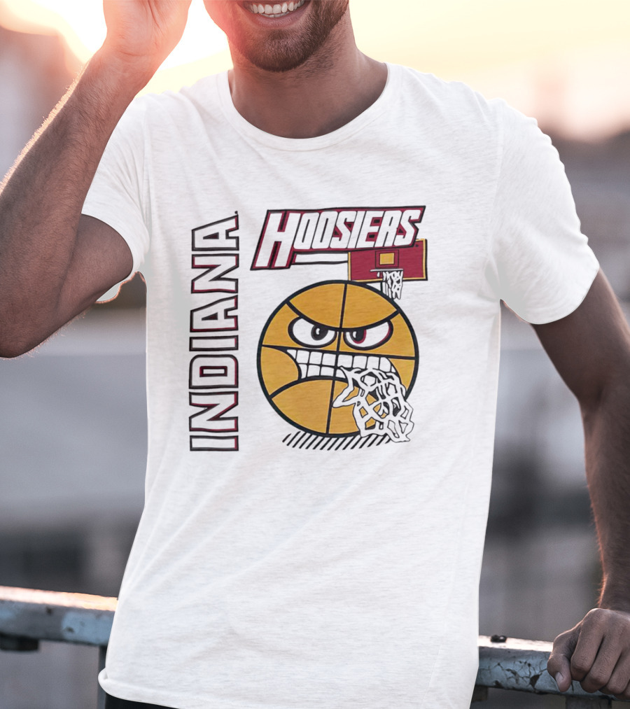 Indiana Hoosiers Angry Basketball Face T-Shirt