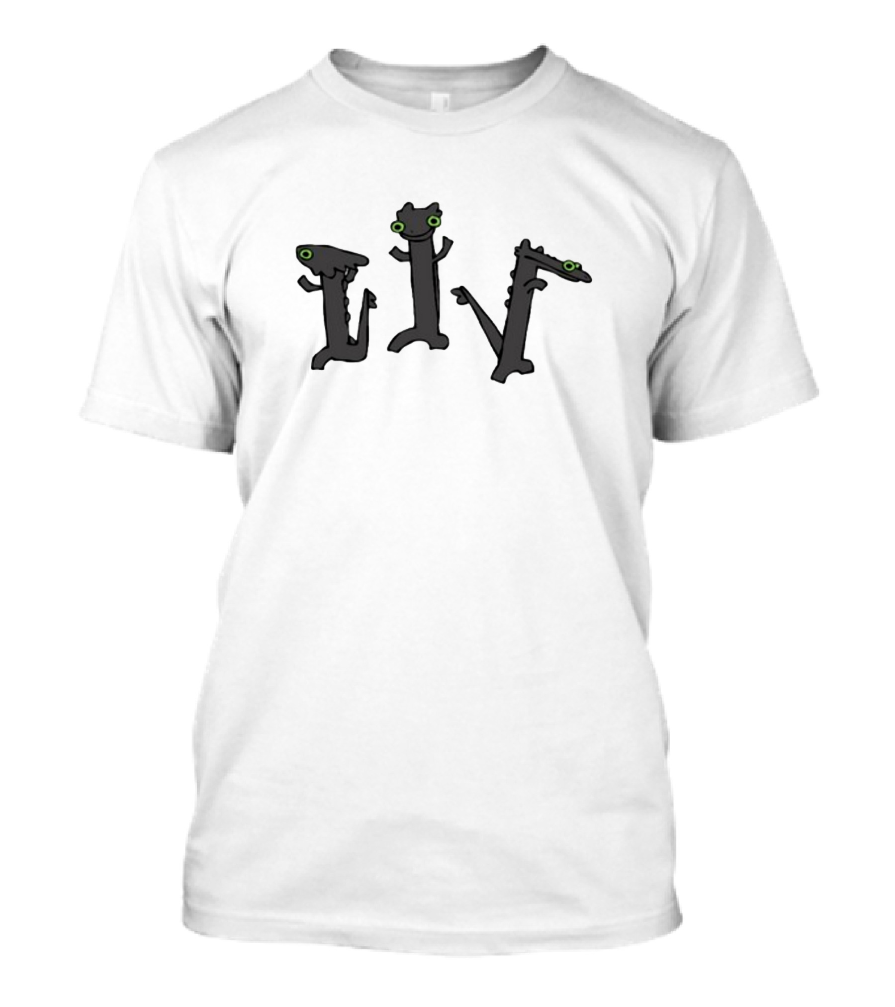 Sharkrobot Dancing Meme Dragons With Green Eyed Expressions T-Shirt