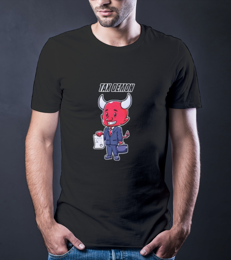 Cold Ones Tax Demon Suit Holding Document T-Shirt
