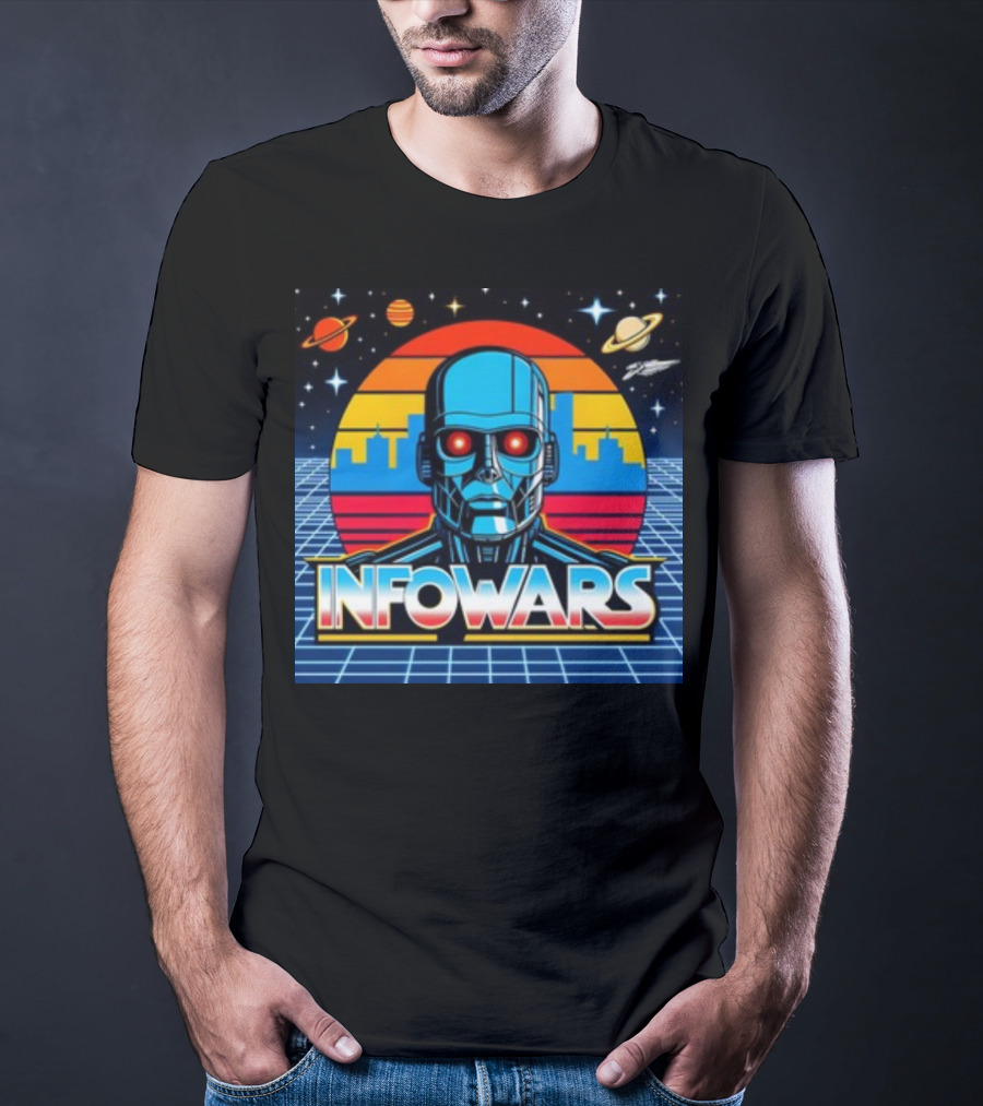 Infowars Skynet Retro Futuristic Robot T-Shirt