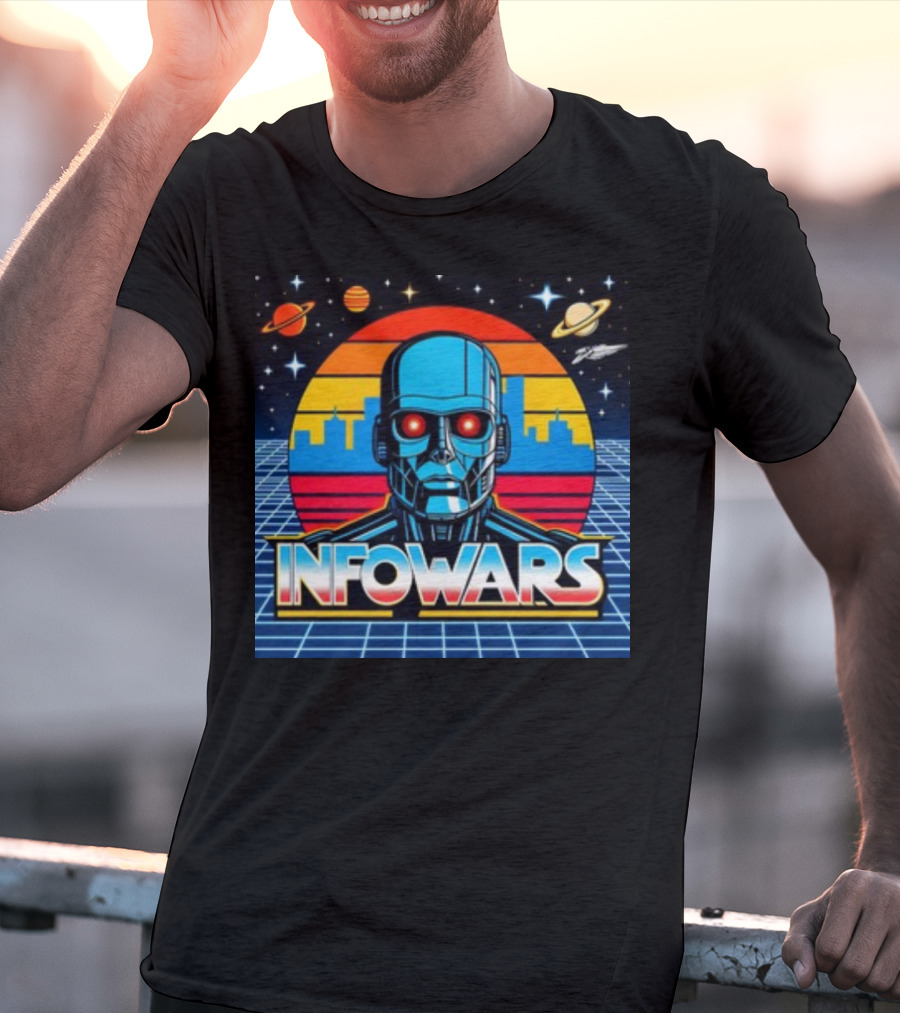 Infowars Skynet Retro Futuristic Robot T-Shirt