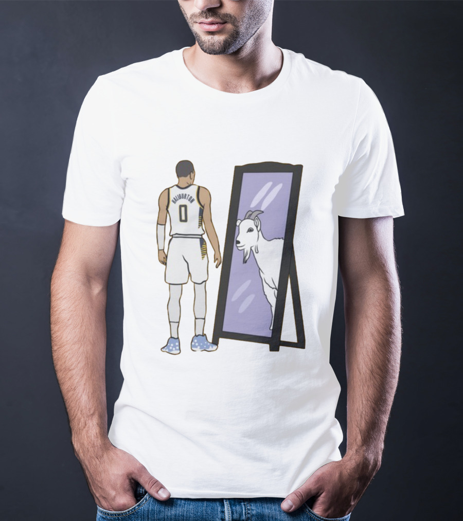 Tyrese Haliburton 0 Reflecting Goat In Mirror T-Shirt