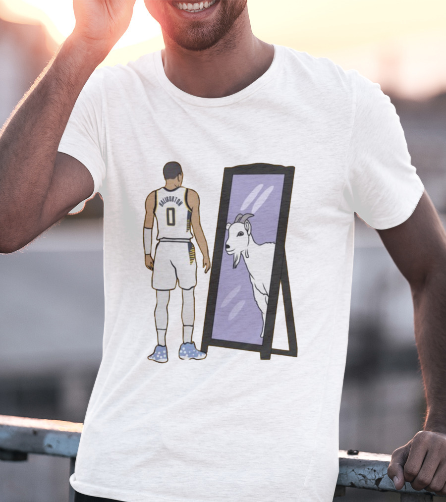 Tyrese Haliburton 0 Reflecting Goat In Mirror T-Shirt