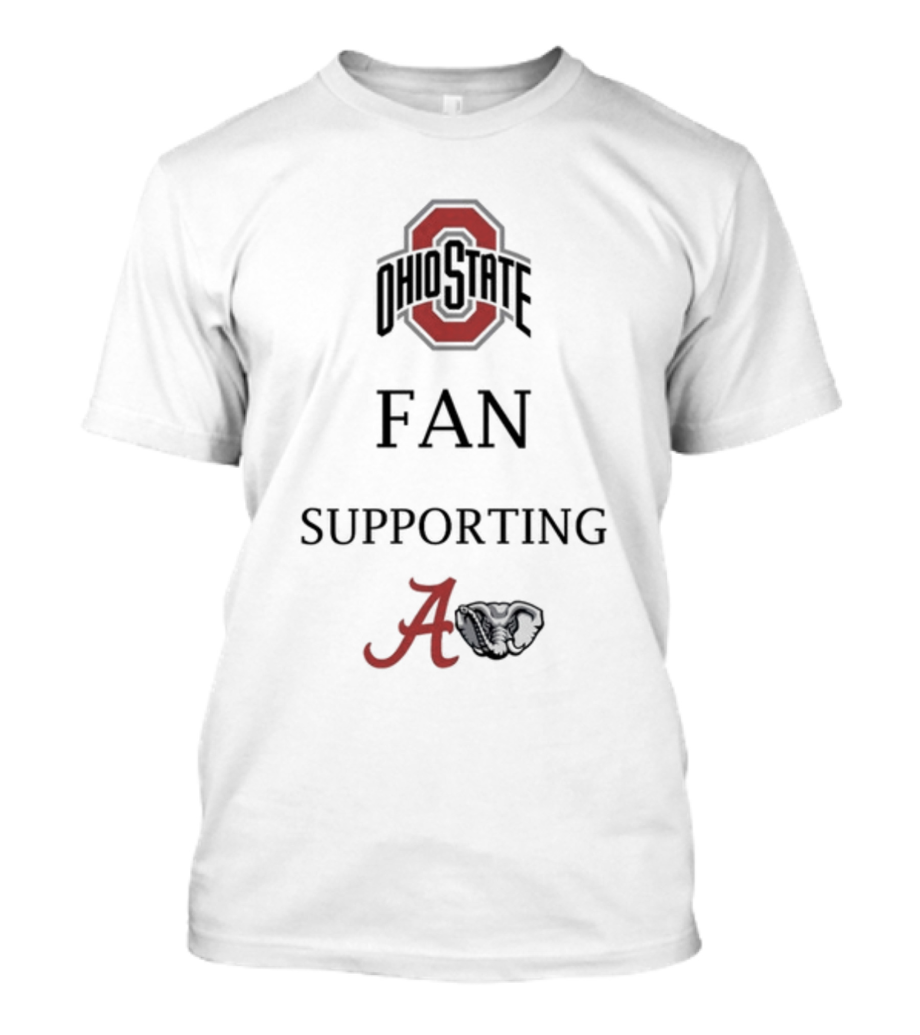 Ohio State Fan Supporting Alabama Crimson Tide T-Shirt