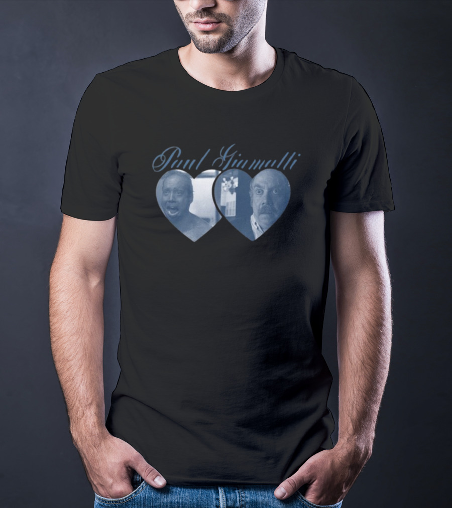Paul Giamatti Double Heart Expression Collage T-Shirt
