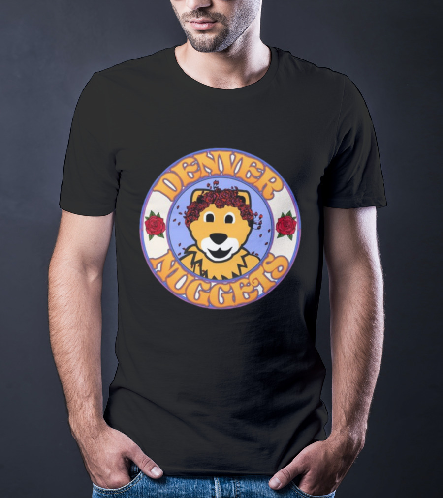 Denver Nuggets Floral Mascot Circle T-Shirt