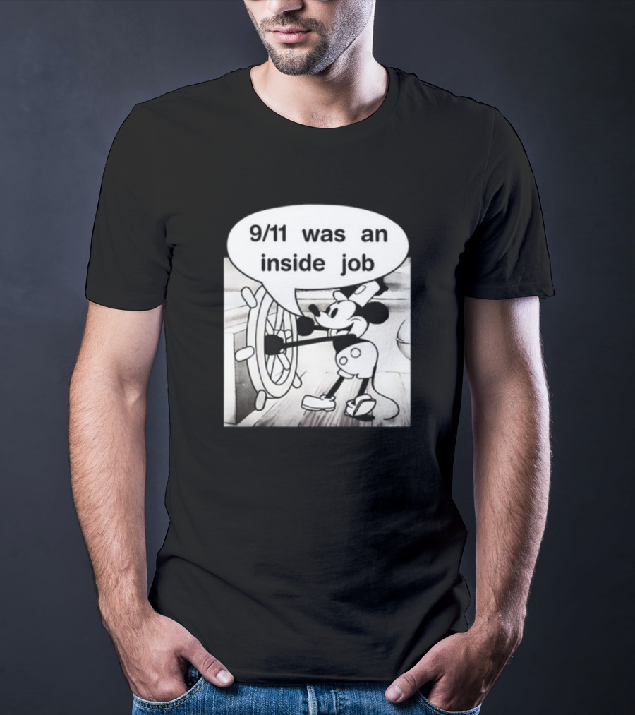 9/11 Was An Inside Job Mickey Mouse Steering Wheel T-Shirt