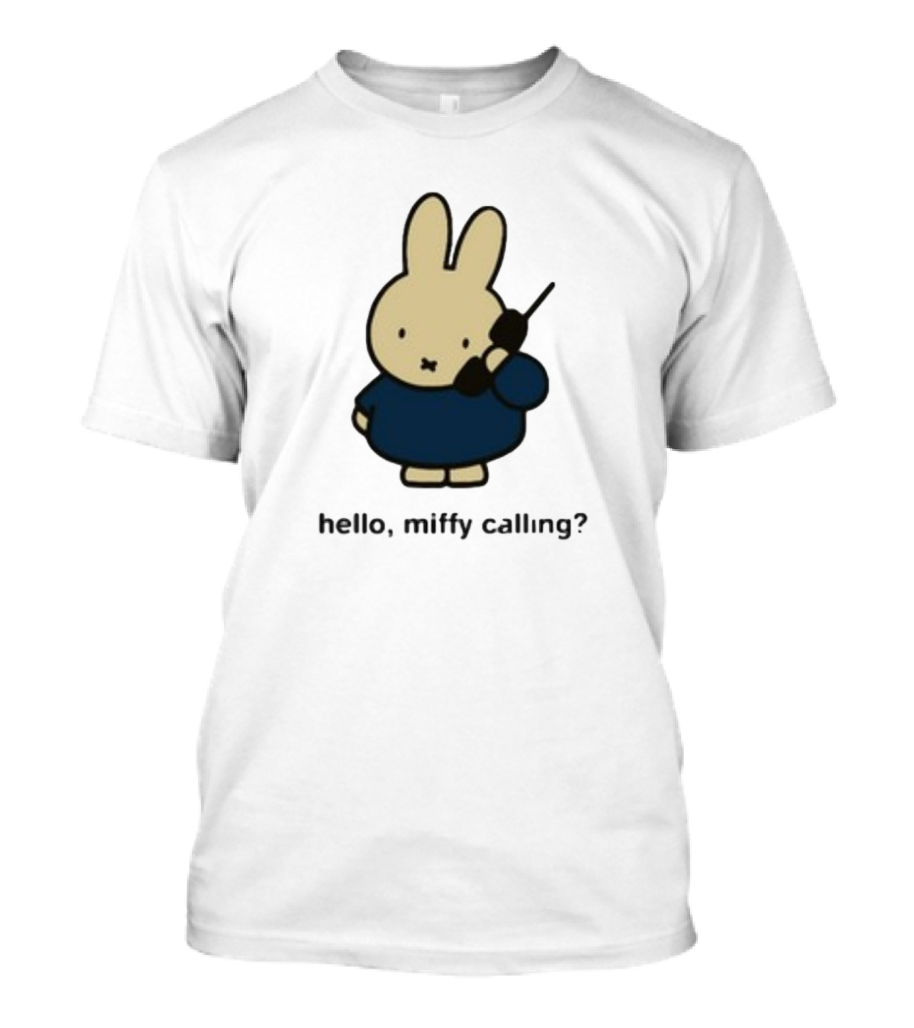 Misty Horizons Miffy Calling Cute Character Phone Conversation T-Shirt