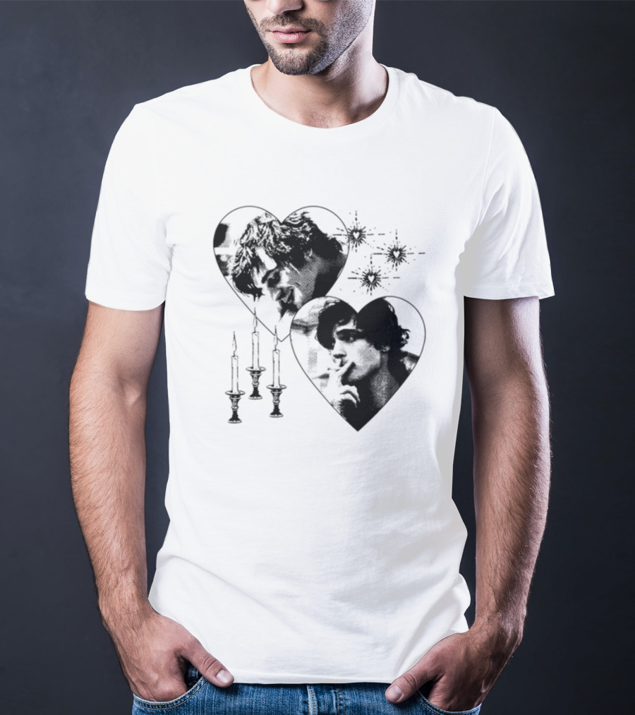 Mustardyardpress Saltburn Felix Hearts Candlelight Portraits T-Shirt