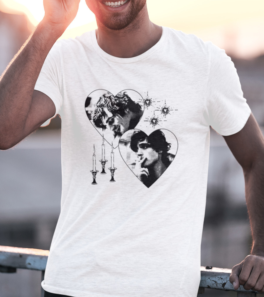 Mustardyardpress Saltburn Felix Hearts Candlelight Portraits T-Shirt