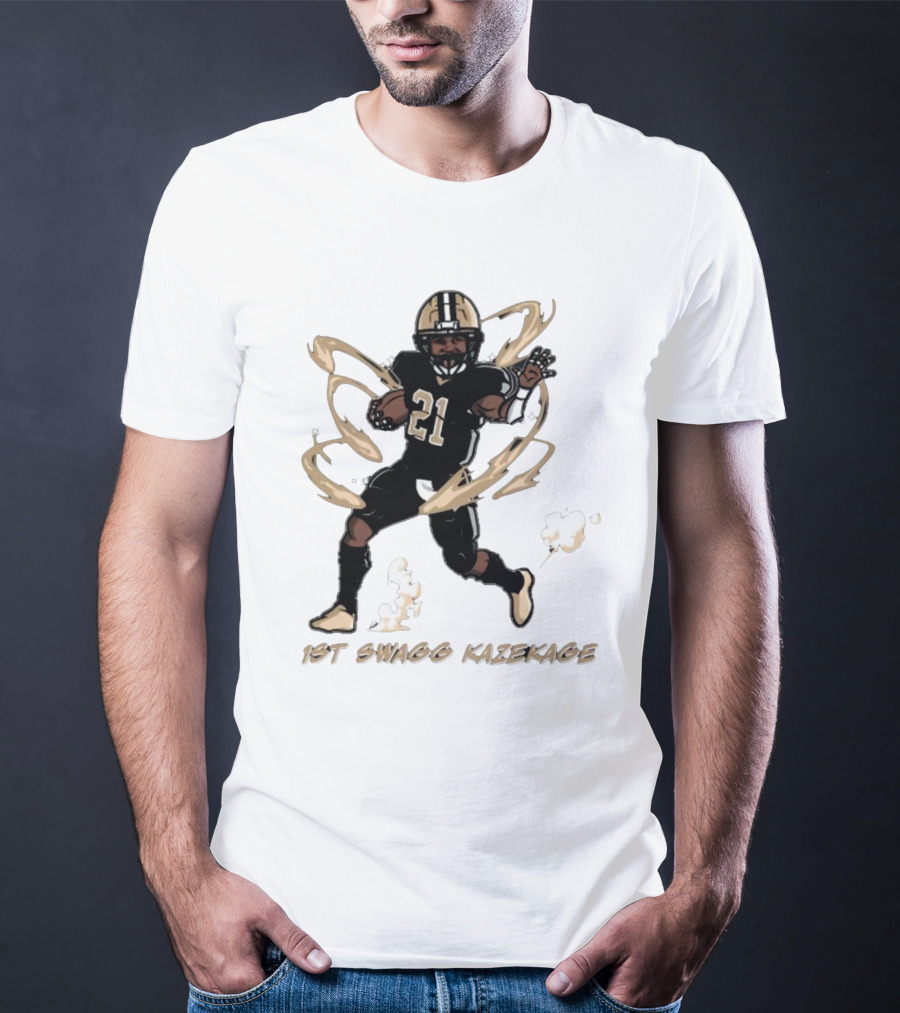 1St Swagg Kazekage Football Player Number 21 With Gold Aura T-Shirt