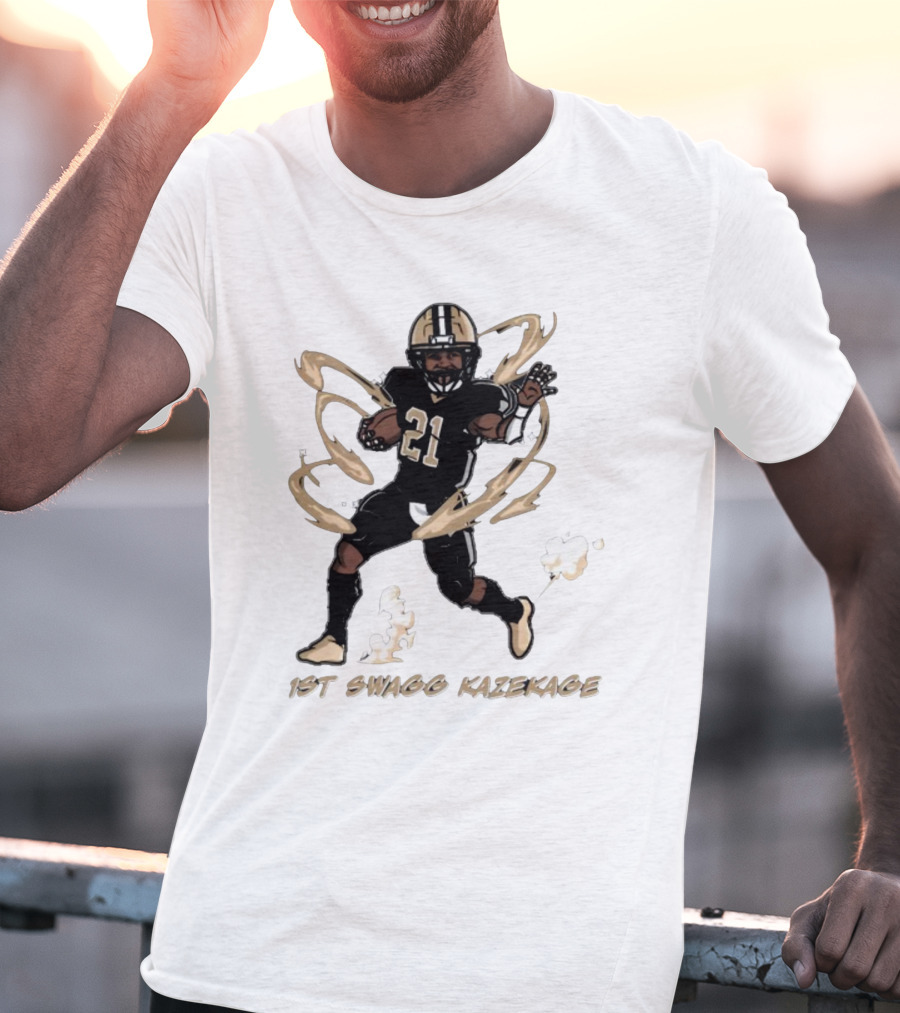 1St Swagg Kazekage Football Player Number 21 With Gold Aura T-Shirt