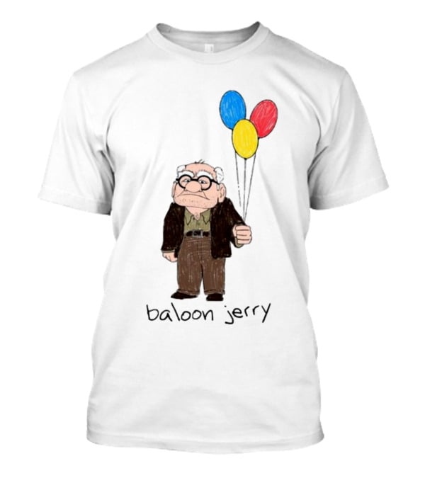 Baloon Jerry Elderly Cartoon Holding Colorful Balloons T-Shirt
