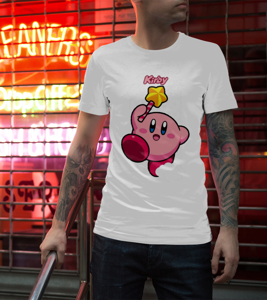 Kirby Main Character With Star Rod Gamestop Bioworld T-Shirt