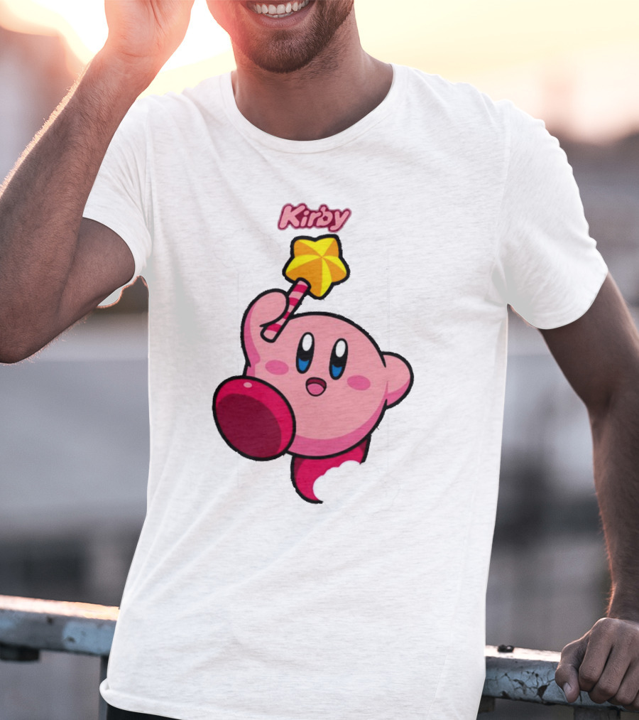 Kirby Main Character With Star Rod Gamestop Bioworld T-Shirt