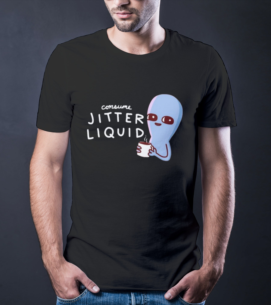 Consume Jitter Liquid Cute Alien With Coffee Mug T-Shirt