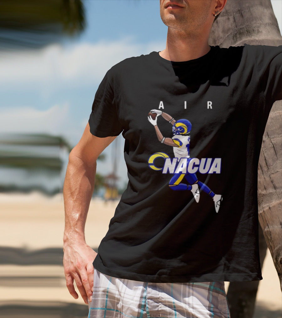AIR Nacua Football Player Catch Rams Helmet T-Shirt