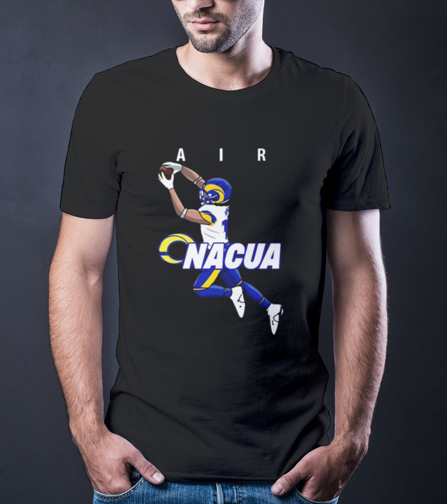 AIR Nacua Football Player Catch Rams Helmet T-Shirt