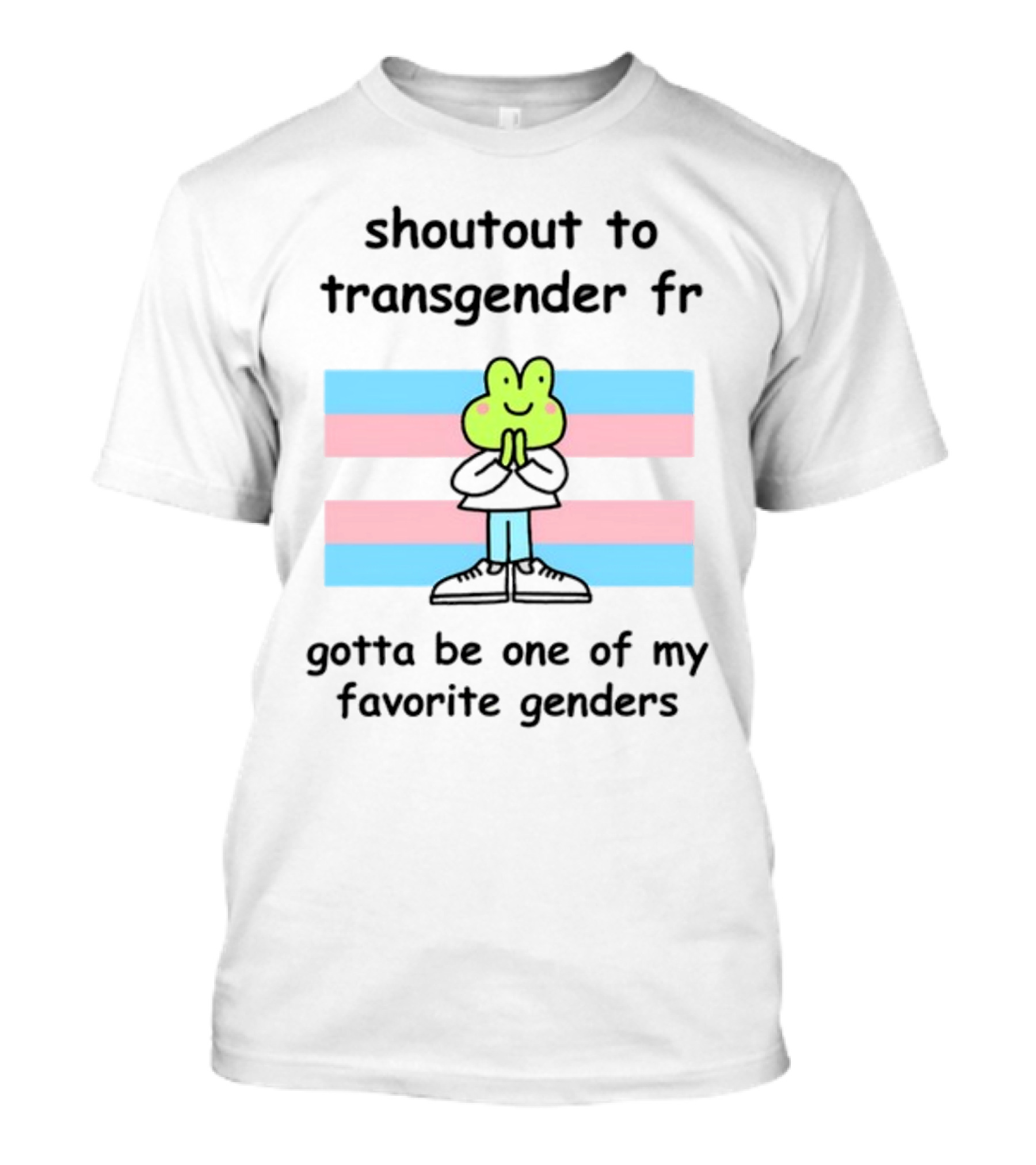 Shoutout To Transgender FR Gotta Be One Of My Favorite Genders Frog And Flag T-Shirt