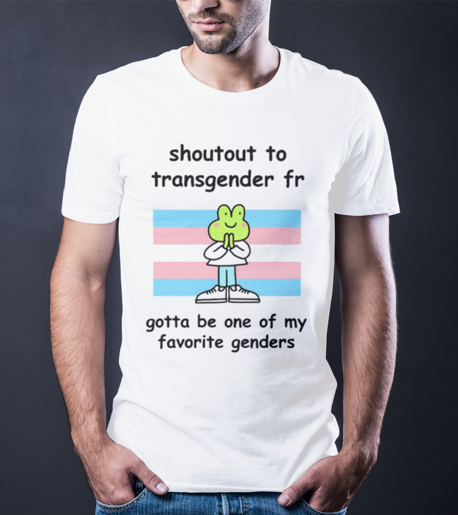 Shoutout To Transgender FR Gotta Be One Of My Favorite Genders Frog And Flag T-Shirt