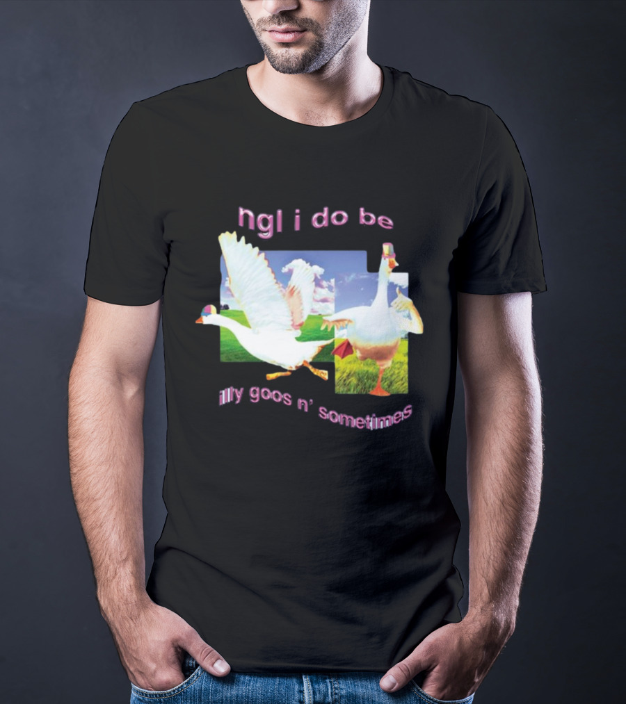 Ngl I Do Be Silly Goosin' Sometimes Goose Humor Fun Playful T-Shirt