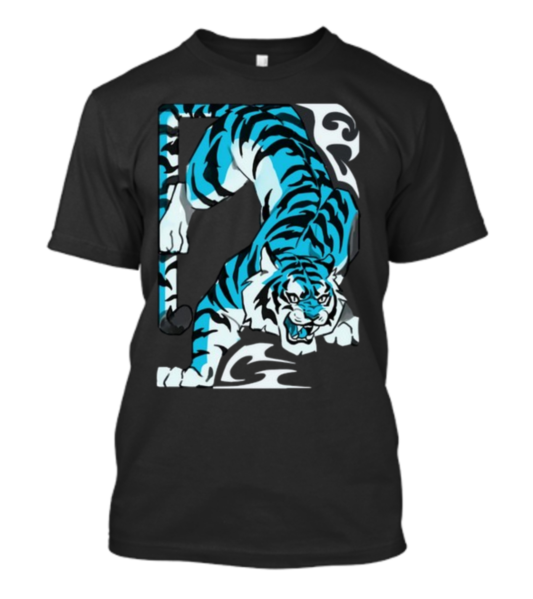 Mawili Poisonp1nk Blue Tiger Stripes T-Shirt