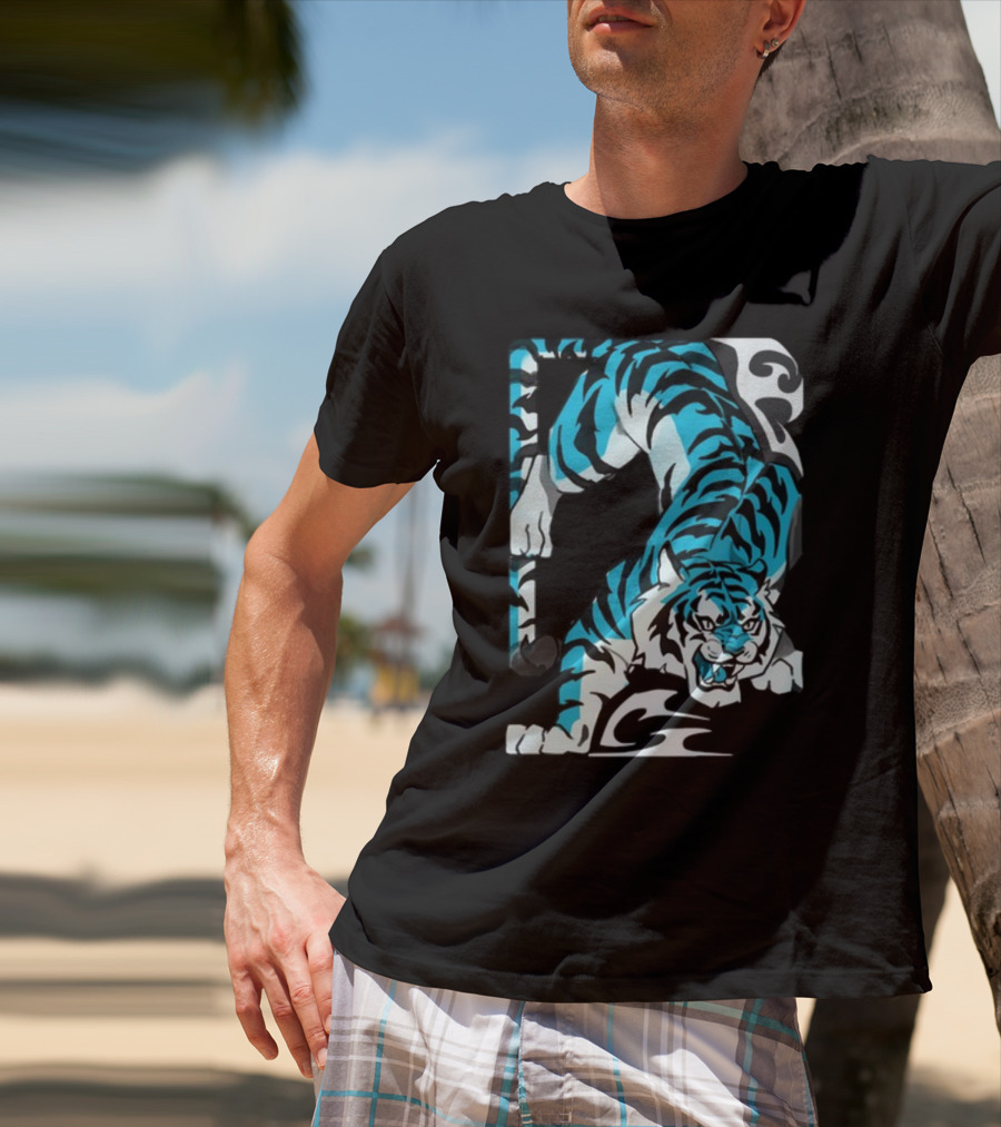 Mawili Poisonp1nk Blue Tiger Stripes T-Shirt