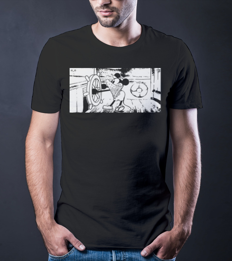Memeulous Mickey Hood Vintage Steamboat Pizza Sailor T-Shirt