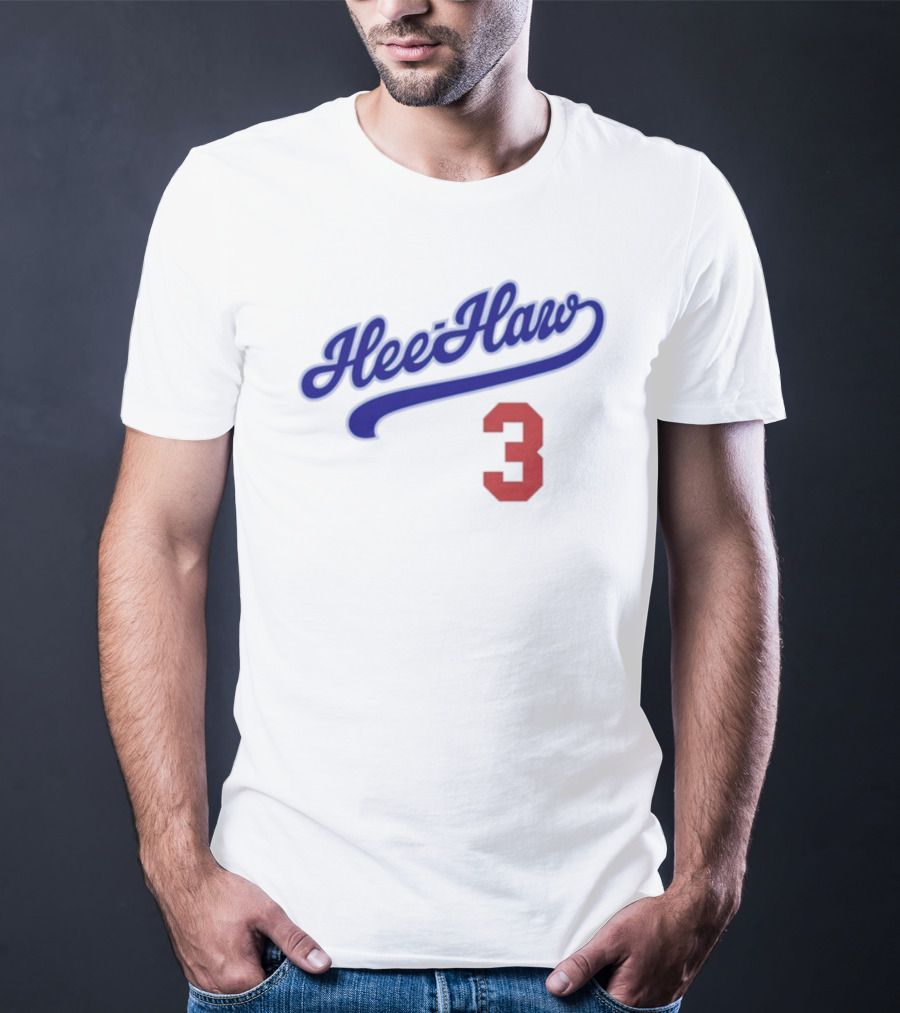 Hee-Haw 3 Vintage Script Style With Red Number T-Shirt