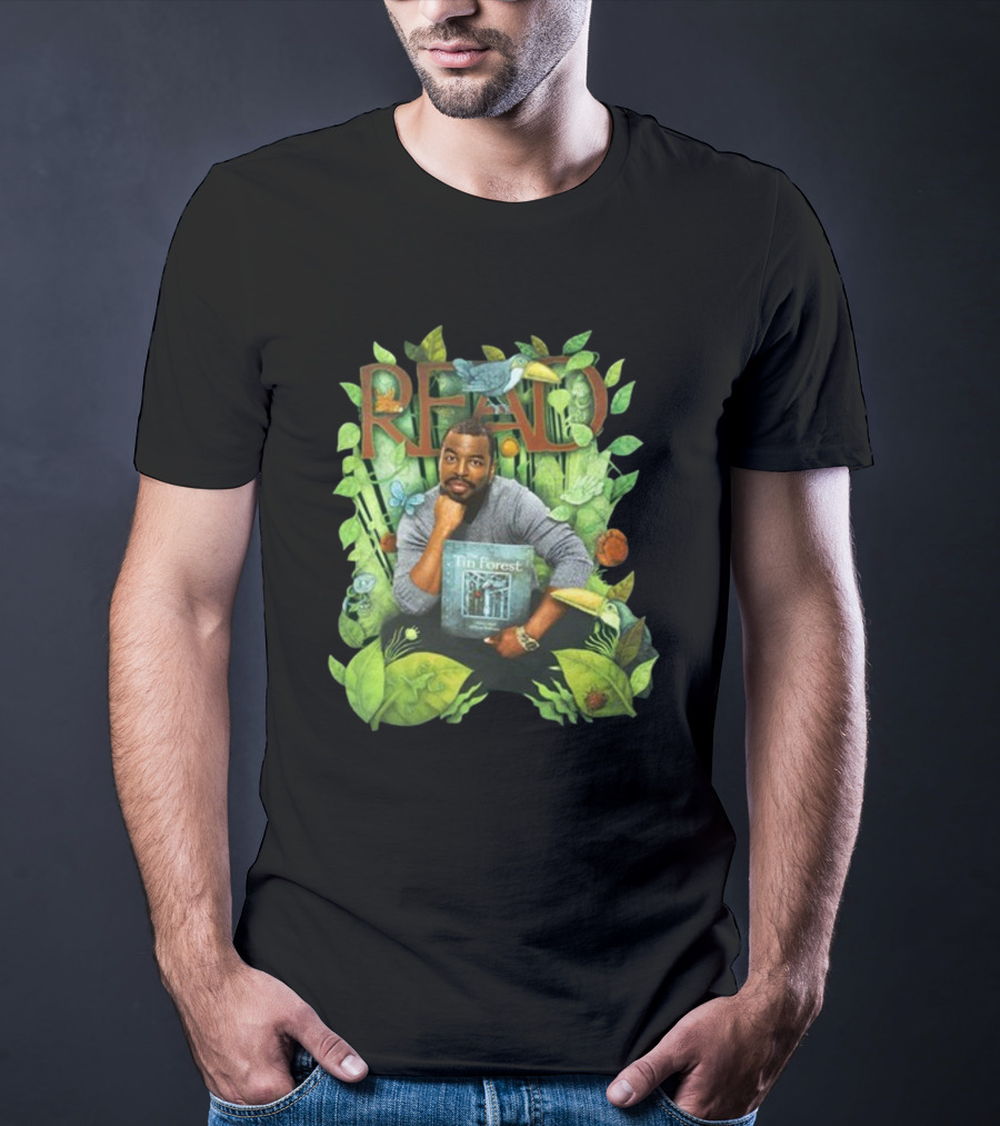 LeVar Burton Read The Tin Forest Surrounded By Lush Greenery And Animals T-Shirt