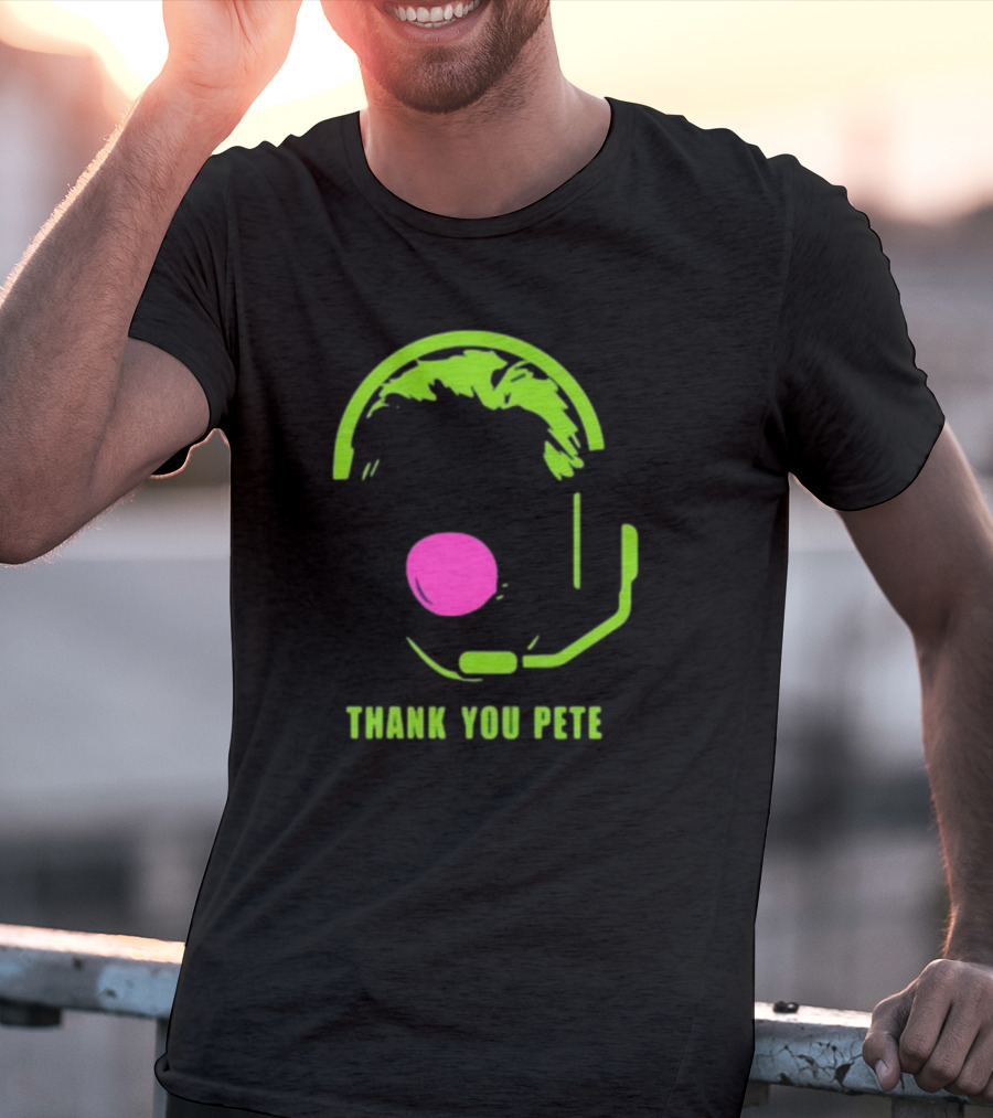 Thank You Pete Simplyseattle Coach Headset Neon T-Shirt