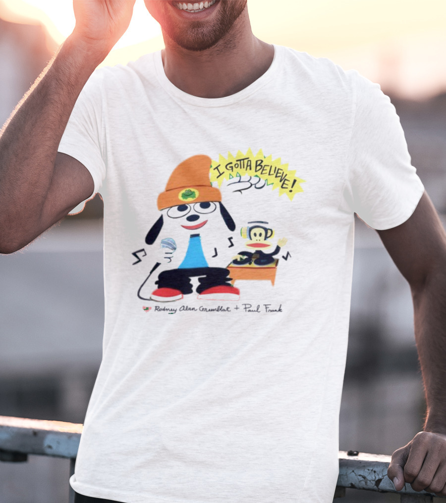 Parappa The Rapper I Gotta Believe Rodney Alan Greenblat Paul Frank Collaboration With Julius The Monkey T-Shirt