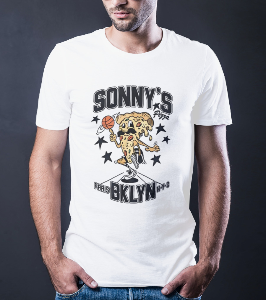 SONNY'S Pizza Basketball Paris BKLYN NY-0 T-Shirt