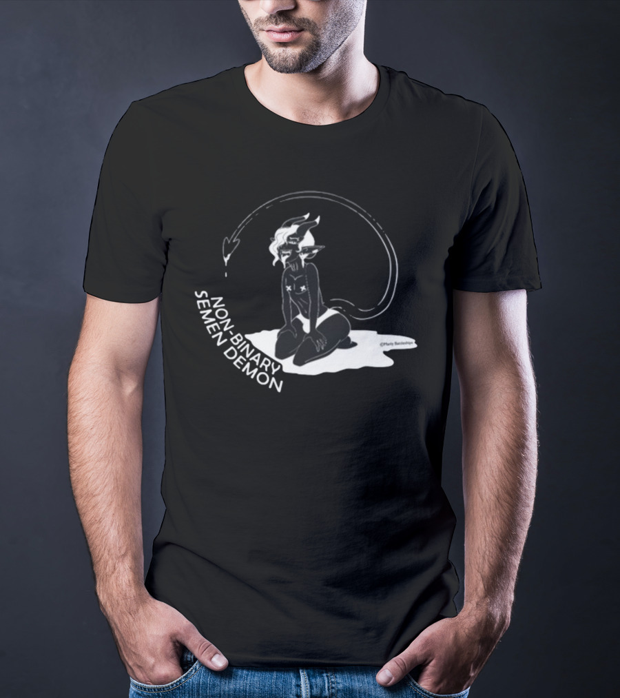 Non-Binary Semen Demon Fantasy Illustration By Party Skeletons T-Shirt