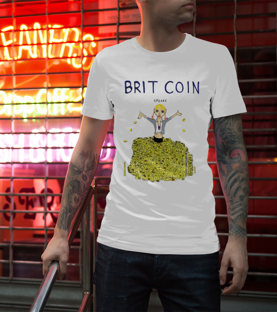 Dave Portnoy Brit Coin Spears Dancing In Gold T-Shirt