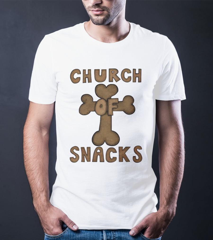 Church Of Snacks Bone Cookie Cross T-Shirt