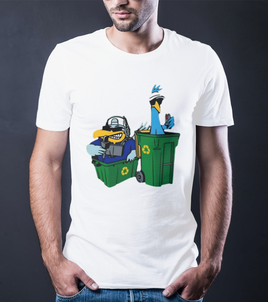 Birdie Juice People’s Birdies Recycling Bin Humor T-Shirt