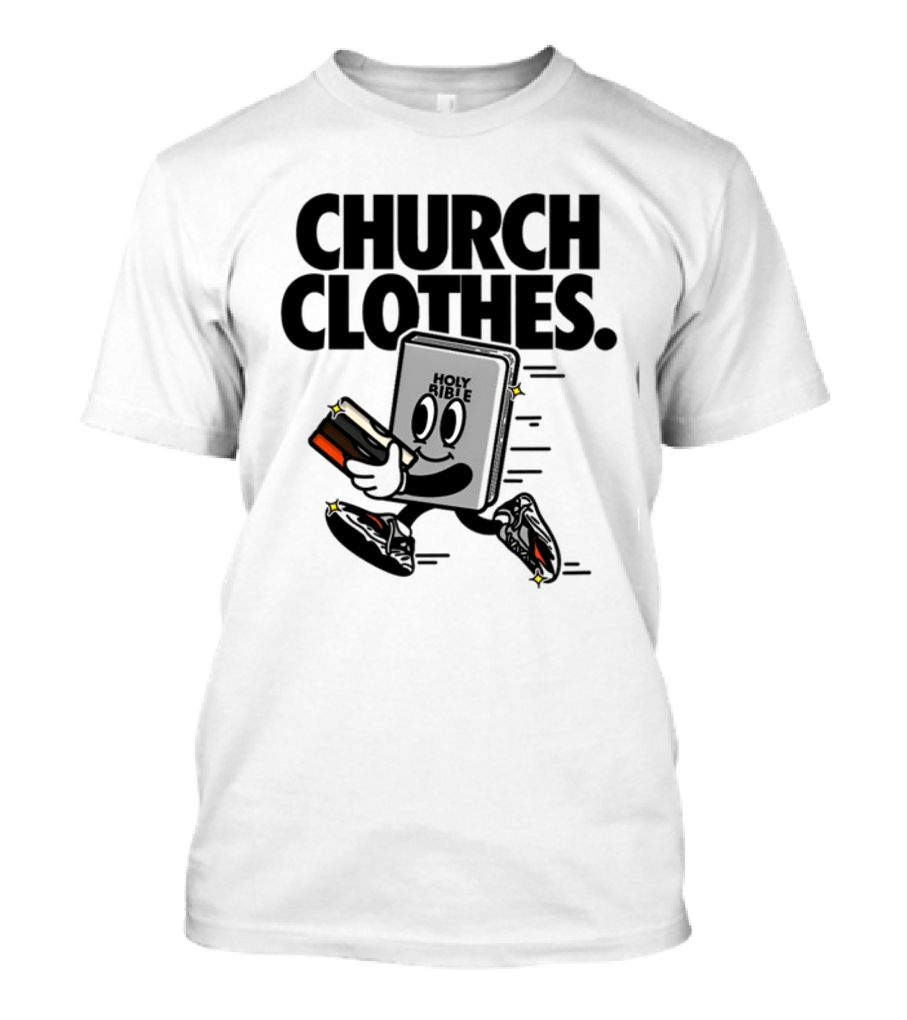 Church Clothes Holy Bible Cartoon Running Sneakers T-Shirt