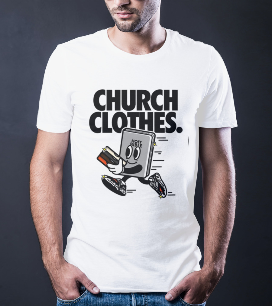Church Clothes Holy Bible Cartoon Running Sneakers T-Shirt