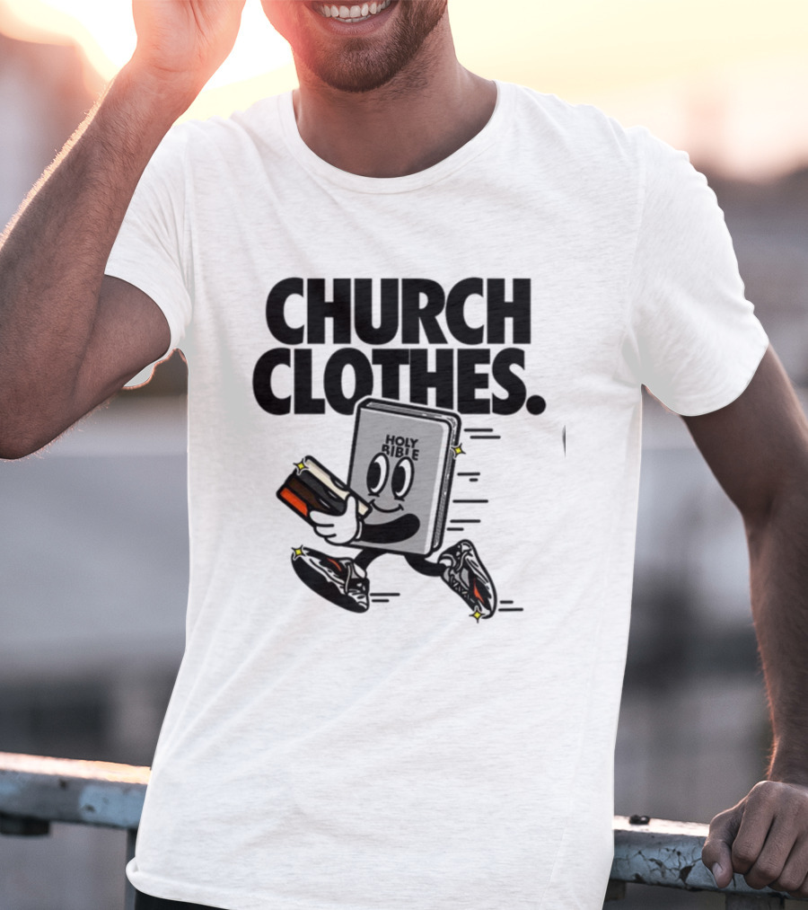 Church Clothes Holy Bible Cartoon Running Sneakers T-Shirt